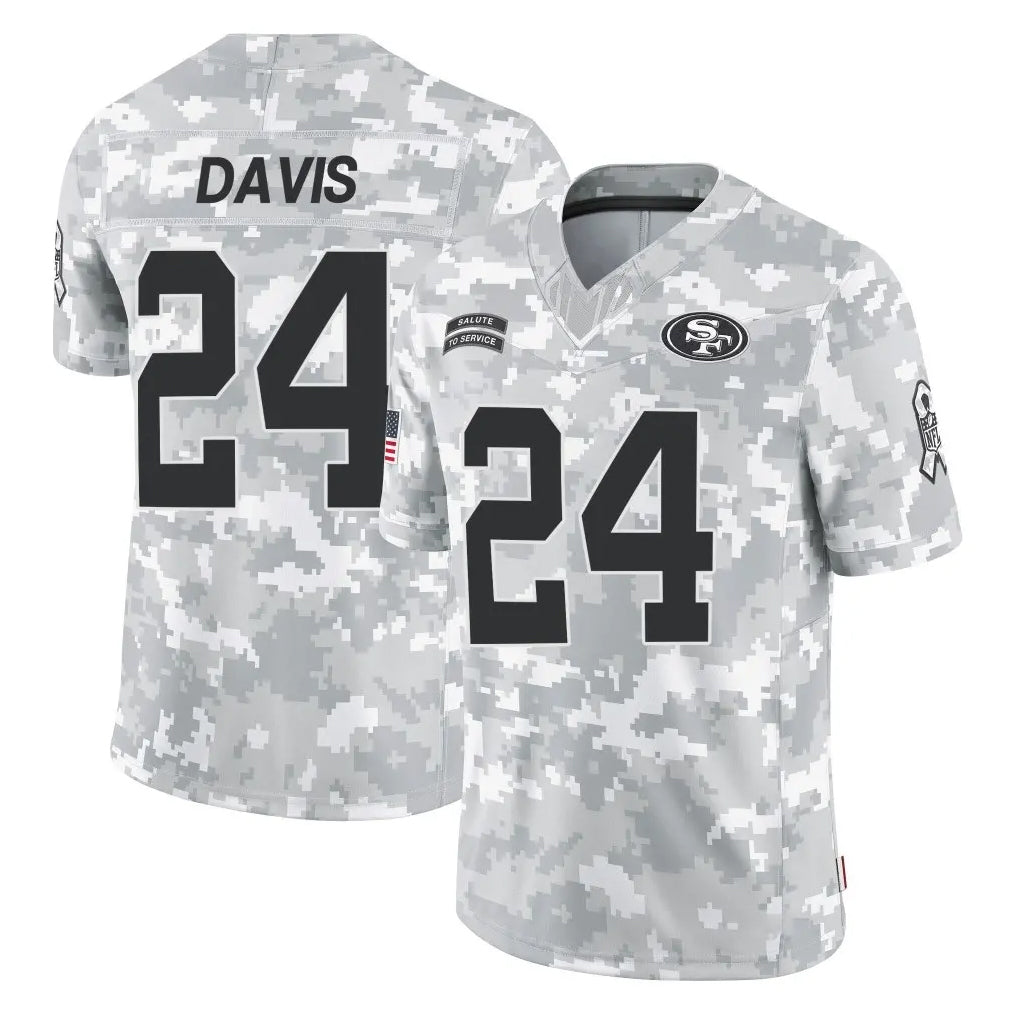 SF.49ers #24 Ashtyn Davis Player Arctic Camo Limited Salute To Service Home Game Gdoa Stitched Jerseys
