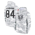 C.Bears #84 Colston Loveland Player Arctic Camo Salute to Service Pullover Hoodies Limited Gdoa Stitched Jerseys