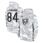 C.Bears #84 Colston Loveland Player Arctic Camo Salute to Service Pullover Hoodies Limited Gdoa Stitched Jerseys