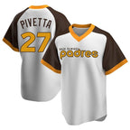 S.Diego Padres #27 Nick Pivetta Player White Home Cooperstown Collection Replica Game Fdoa Stitched Jerseys