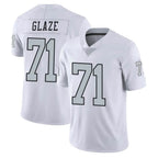 LV.Raiders #71 DJ Glaze Player White Limited Color Rush Home Game Gdoa Stitched Jerseys