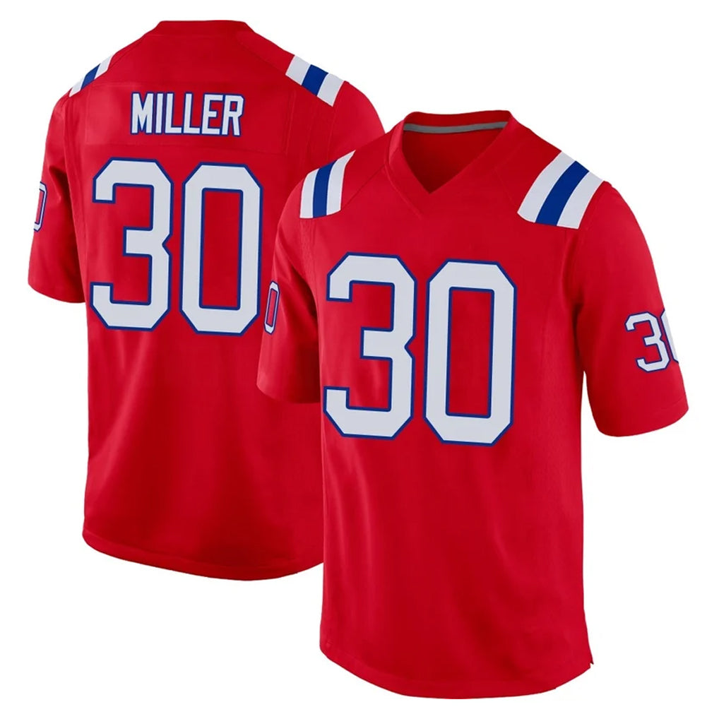NE.Patriots #30 Jam Miller Player Red Home Game Gdoa Stitched Jerseys