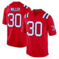 NE.Patriots #30 Jam Miller Player Red Home Game Gdoa Stitched Jerseys