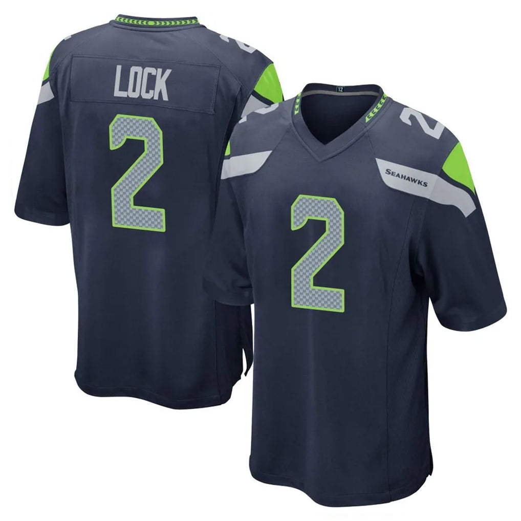 S.Seahawks #2 Drew Lock Player Navy Home Game Gdoa Stitched Jerseys