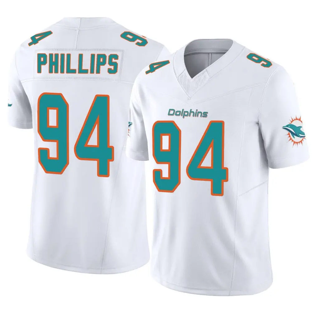 M.Dolphins #94 Jordan Phillips Player White Limited Vapor F.U.S.E. Home Game Gdoa Stitched Jerseys
