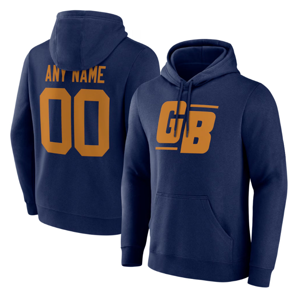 Custom GB.Packers Navy The 1923 Classic Pullover Hoodies Limited Game Any Name & Numbers Gdoa Stitched Jerseys