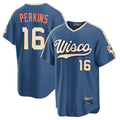 M.Brewers #16 Blake Perkins Player Blue 2026 City Connect Home Game Fdoa Stitched Jerseys