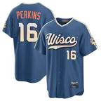 M.Brewers #16 Blake Perkins Player Blue 2026 City Connect Home Game Fdoa Stitched Jerseys