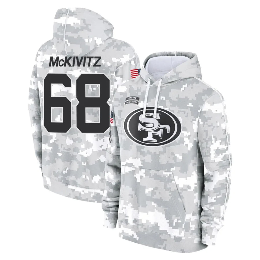 SF.49ers #68 Colton McKivitz Player Arctic Camo Limited Salute to Service Pullover Hoodies Game Gdoa Stitched Jerseys