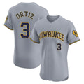 M.Brewers #3 Joey Ortiz Player Gray Home Limited Elite Fdoa Stitched Jerseys