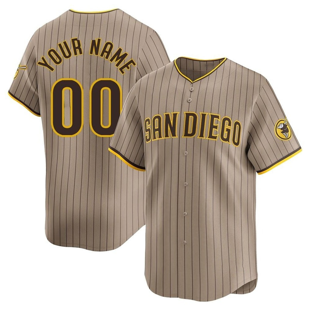 Custom S.Diego Padres Khaki Limited Home Game Any Name & Number Gdoa Stitched Jerseys