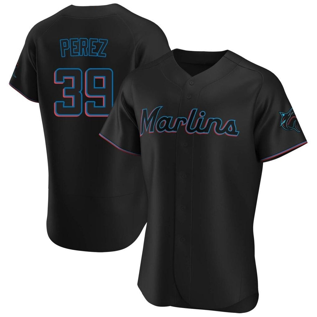 M.Marlins #39 Eury Perez Player Black Home Limited Elite Fdoa Stitched Jerseys