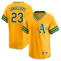 Athletics #23 Shea Langeliers Player Gold Cooperstown Collection T-shirt Game Gdoa Stitched Jerseys