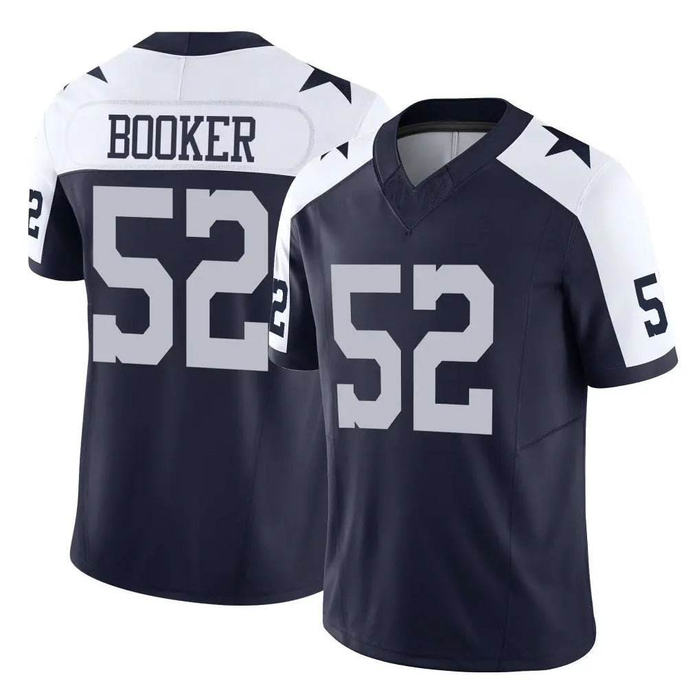 D.Cowboys #52 Tyler Booker Player Navy-White Limited Alternate Vapor F.U.S.E. Home Game Gdoa Stitched Jerseys