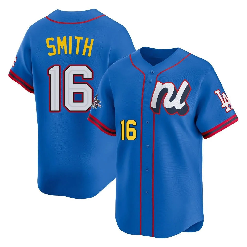 LA.Dodgers #16 Will Smith Player Blue All-Star Limited Home Fdoa Stitched Jerseys