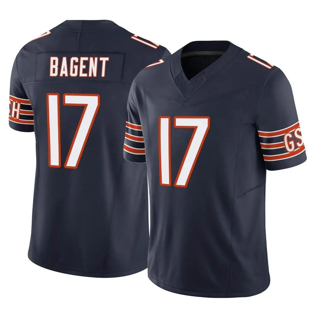 C.Bears #17 Tyson Bagent Player Navy Vapor F.U.S.E. Limited Home Game Gdoa Stitched Jerseys
