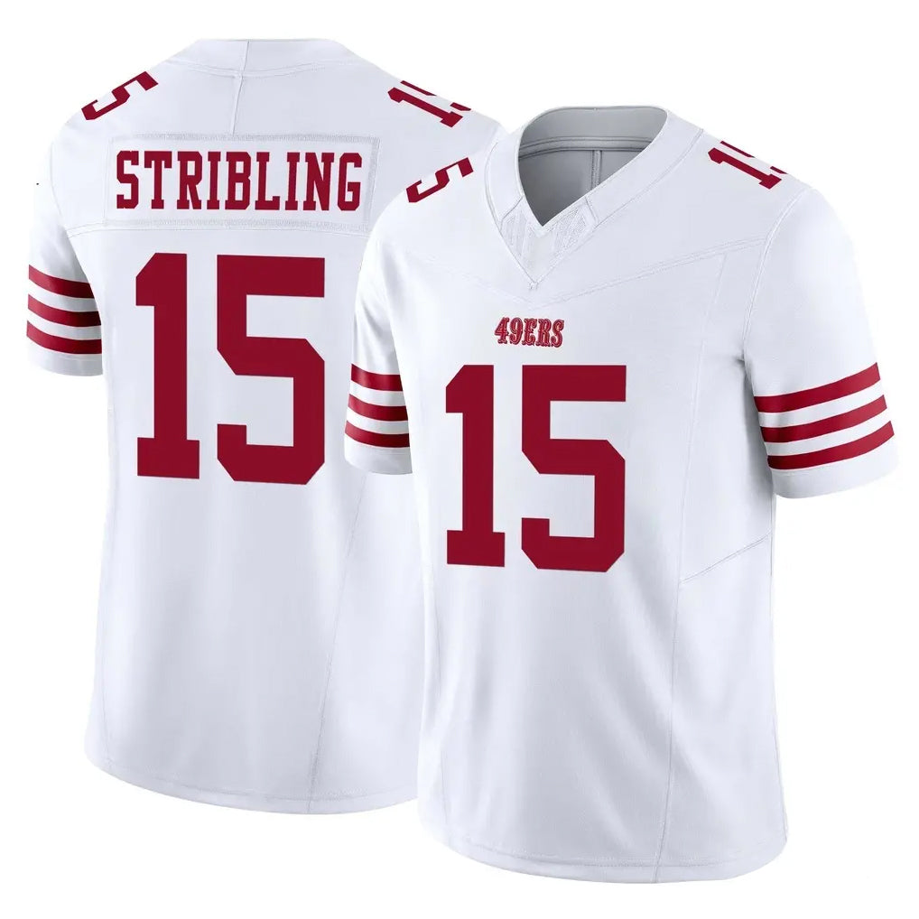 SF.49ers #15 De'Zhaun Stribling Player White Limited Vapor F.U.S.E. Home Game Gdoa Stitched Jerseys