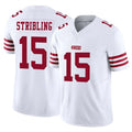 SF.49ers #15 De'Zhaun Stribling Player White Limited Vapor F.U.S.E. Home Game Gdoa Stitched Jerseys