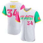 S.Diego Padres #34 Michael King Player White City Connect Home Limited Elite Fdoa Stitched Jerseys