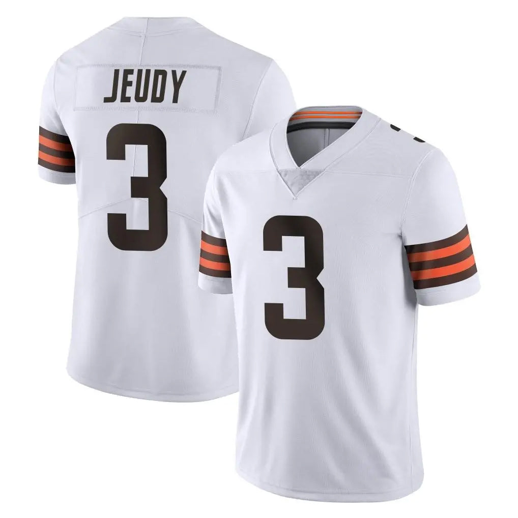 C.Browns #3 Jerry Jeudy Player White Vapor Untouchable Limited Home Game Gdoa Stitched Jerseys