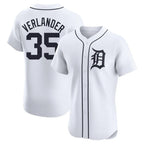 D.Tigers #35 Justin Verlander Player White Limited Elite Home Gdoa Stitched Jerseys