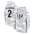 C.Bengals #2 Evan McPherson Player Arctic Camo Salute to Service Pullover Hoodie Limited Gdoa Stitched Jerseys