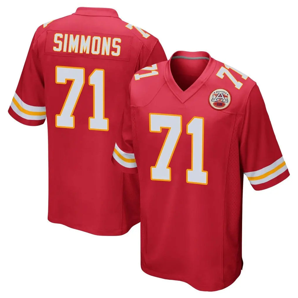 KC.Chiefs #71 Josh Simmons Player Red Home Game Gdoa Stitched Jerseys