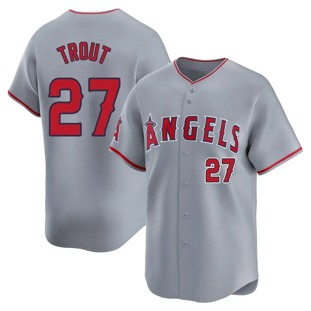 LA.Angels #27 Mike Trout Player Gray Home Limited Fdoa Stitched Jerseys