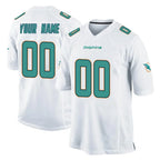 Custom M.Dolphins White Home Game Any Name & Numbers Gdoa Stitched Jerseys