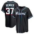 M.Marlins #37 Anthony Bender Player Black Fashion Out Home Game Fdoa Stitched Jerseys