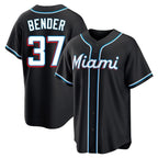 M.Marlins #37 Anthony Bender Player Black Fashion Out Home Game Fdoa Stitched Jerseys