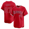 LA.Angels #27 Mike Trout Player Red Home Limited Fdoa Stitched Jerseys