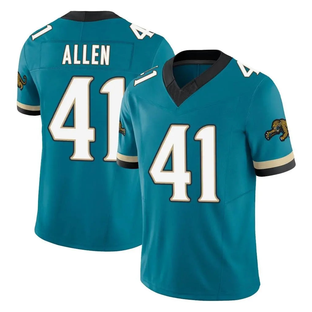 J.Jaguars #41 Josh Hines-Allen Player Teal Prowler Throwback Vapor F.U.S.E. Limited Home Game Gdoa Stitched Jerseys