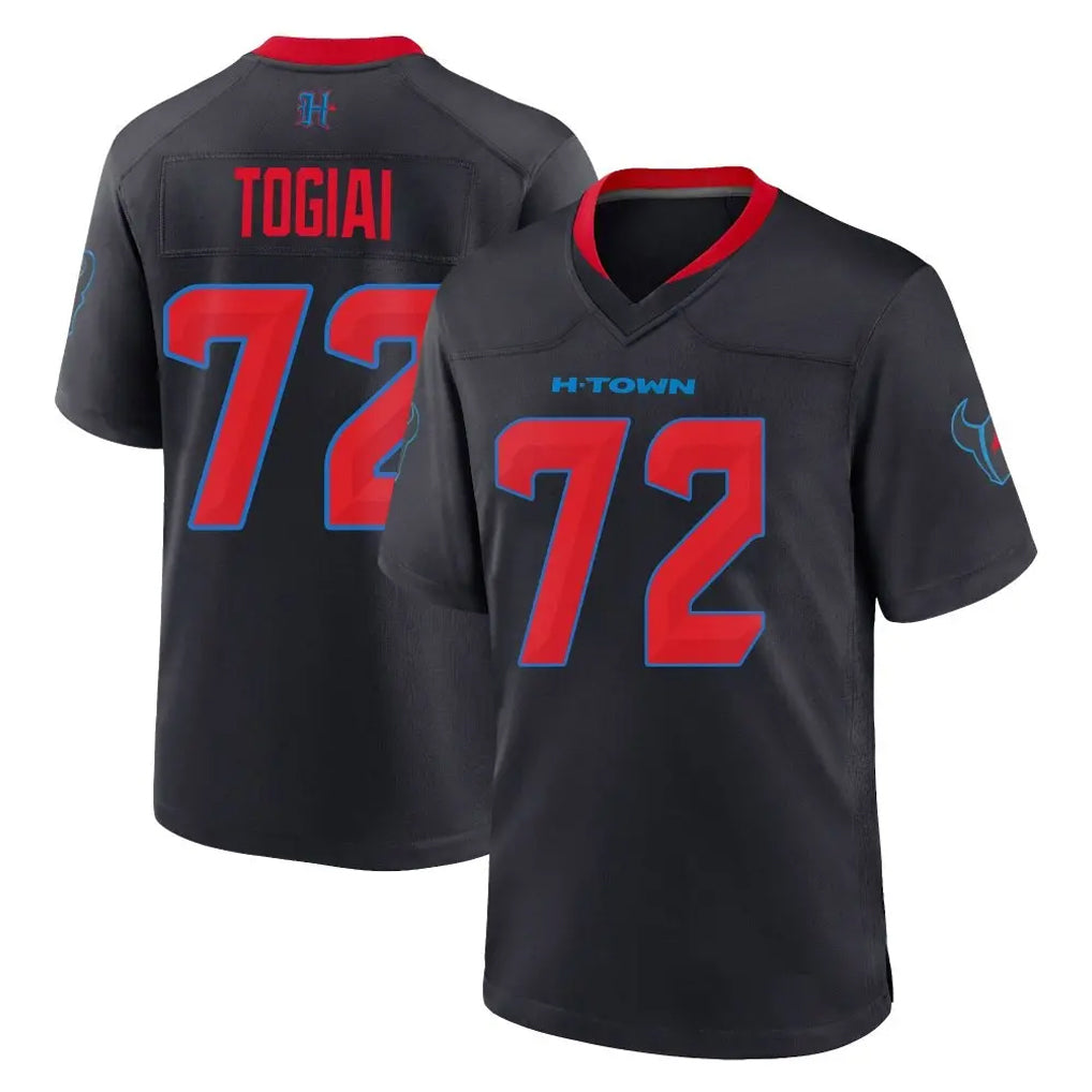 H.Texans #72 Tommy Togiai Player Navy 2nd Alternate Home Game Gdoa Stitched Jerseys