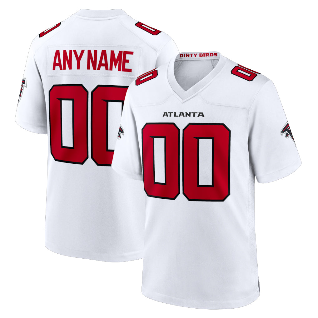 Custom A.Falcons White Replica Home Game Any Name & Numbers Gdoa Stitched Jerseys