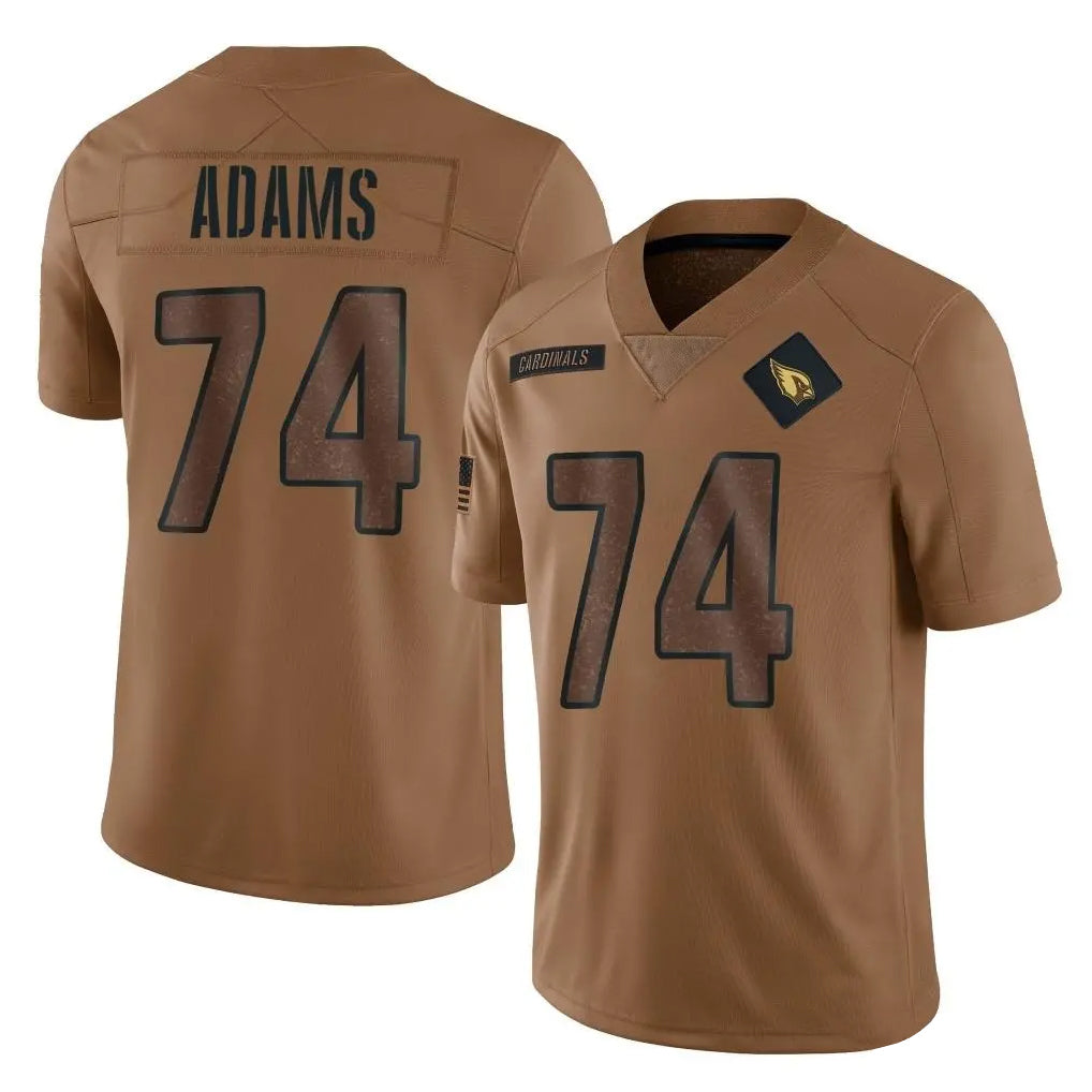 A.Cardinals #74 Isaiah Adams Player Brown Limited Salute To Service Game Gdoa Stitched Jerseys
