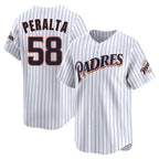 S.Diego Padres #58 Wandy Peralta Player White Cooperstown Collection Limited Home Fdoa Stitched Jerseys