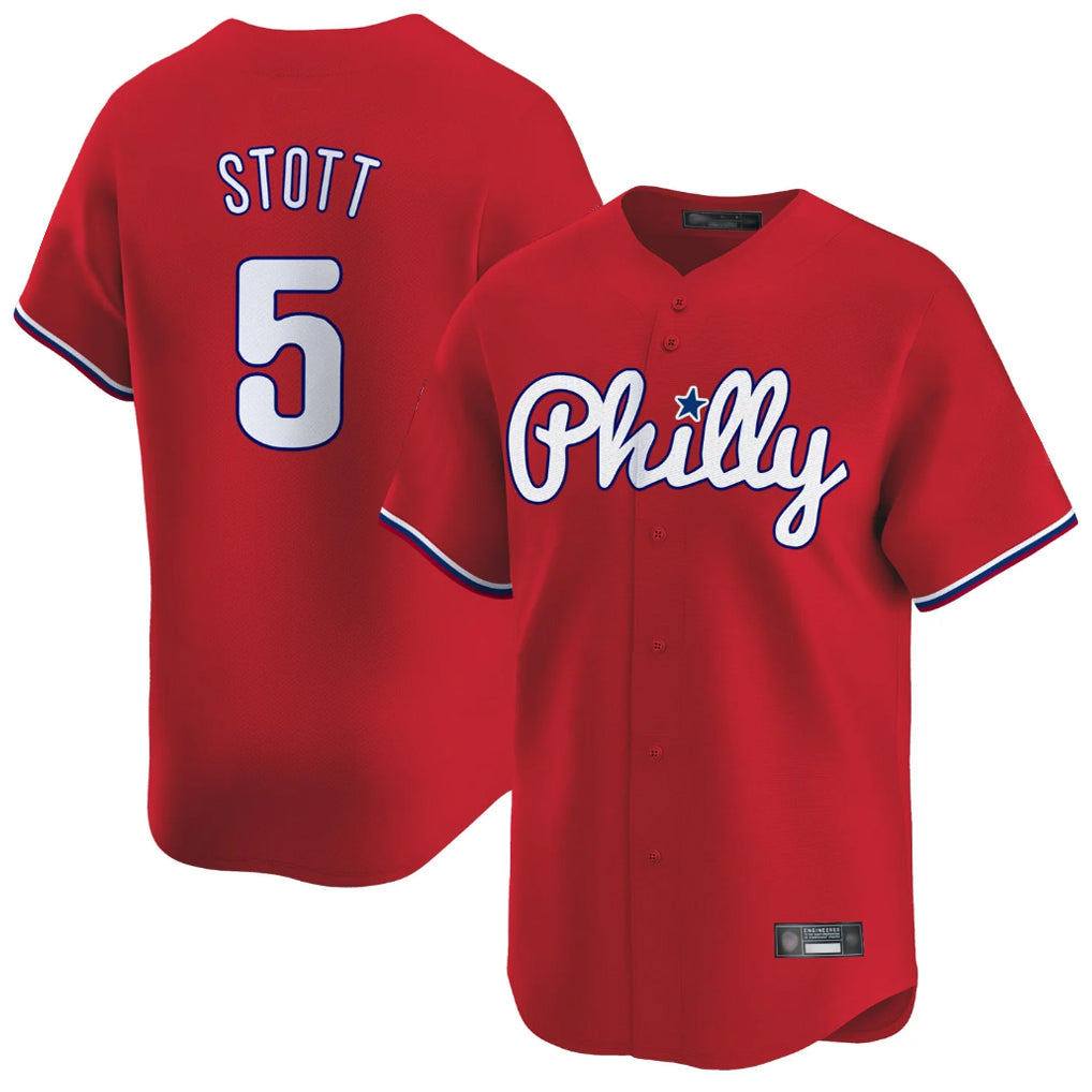 P.Phillies #5 Bryson Stott Player Red Home Limited Fdoa Stitched Jerseys