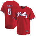 P.Phillies #5 Bryson Stott Player Red Home Limited Fdoa Stitched Jerseys