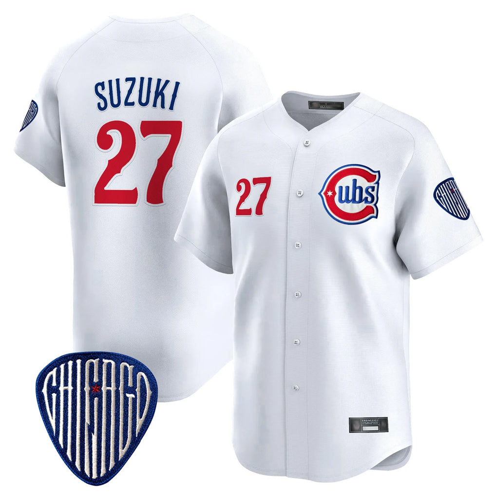 C.Cubs #27 Seiya Suzuki Player White Vapor Premier Limited Home Gdoa Stitched Jerseys