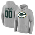 Custom GB.Packers Gray Circuit Logo Pullover Hoodies Limited Game Any Name & Numbers Gdoa Stitched Jerseys