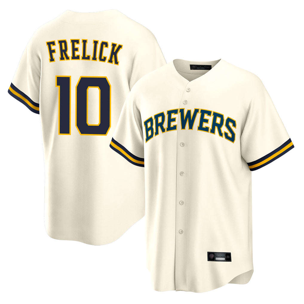 M.Brewers #10 Sal Frelick Player Cream Home Game Fdoa Stitched Jerseys