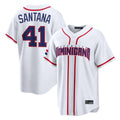 A.Diamondbacks #41 Carlos Santana Player White 2026 World Classic Home Game Gdoa Stitched Jerseys