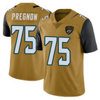 J.Jaguars #75 Emmanuel Pregnon Player Gold Vapor Limited Home Game Gdoa Stitched Jerseys