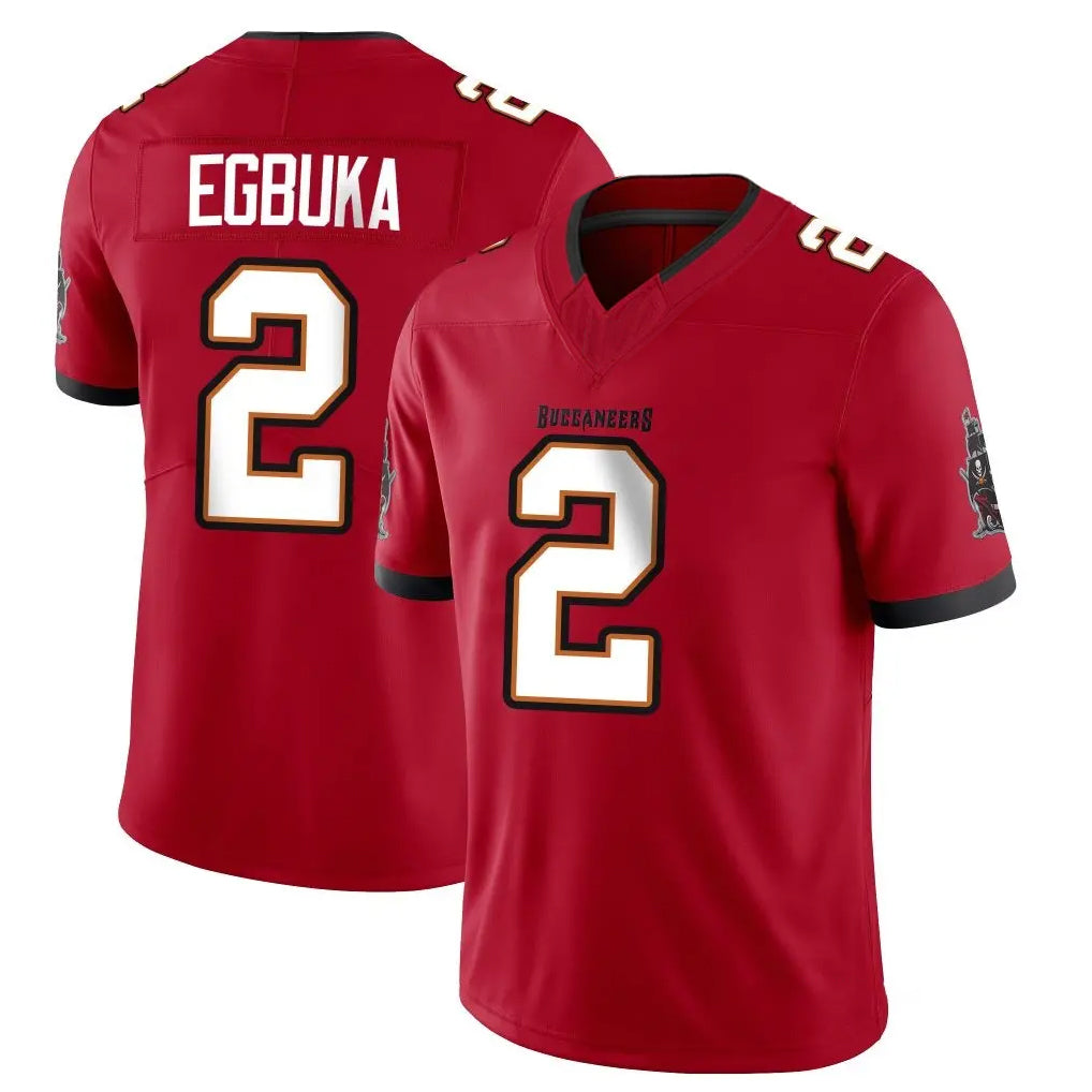 TB.Buccaneers #2 Emeka Egbuka Player Red Limited Vapor F.U.S.E. Home Game Gdoa Stitched Jerseys