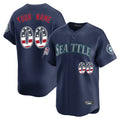 Custom S.Mariners Navy USA 250 Fourth of July Limited Home Game Any Name & Number Gdoa Stitched Jerseys