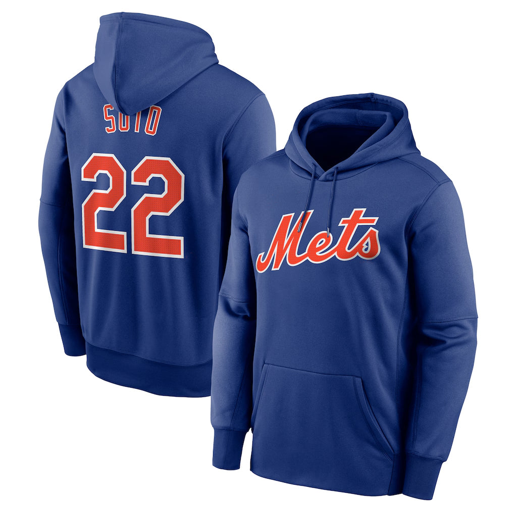 NY.Mets #22 Juan Soto Player Royal Club Pullover Hoodie Game Fdoa Stitched Jerseys