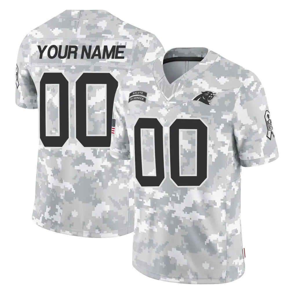 Custom C.Panthers Arctic Camo Salute to Service Limited Game Any Name & Numbers Gdoa Stitched Jerseys