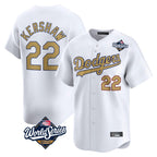 LA.Dodgers #22 Clayton Kershaw Player Gold World Series Collection Limited Home Fdoa Stitched Jerseys