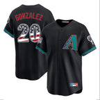 A.Diamondbacks #20 Luis Gonzalez Player Black USA 250 Fourth of July Home Game Gdoa250Ys Stitched Jerseys